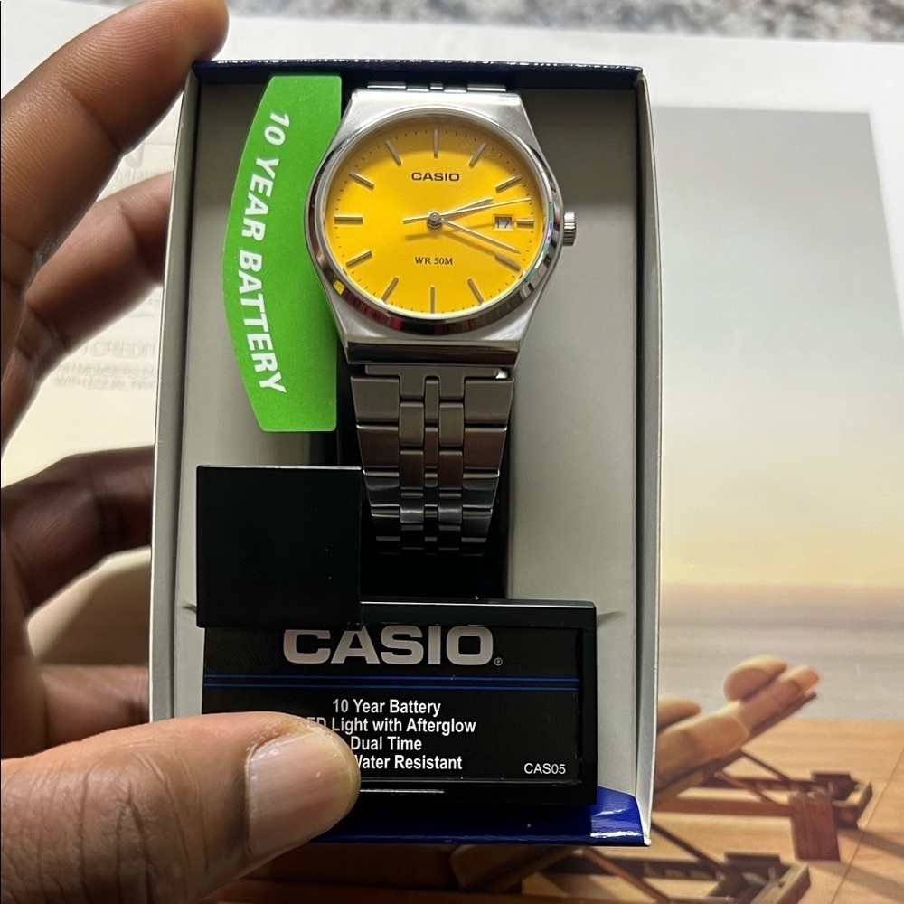 Casio MTP B145 Watch with Yellow Dial - Picture 9 of 15